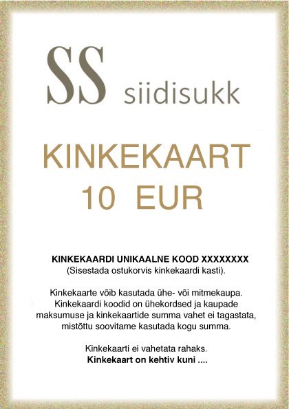 Siidisukk Подарочная карта Siidisukk 10 EUR