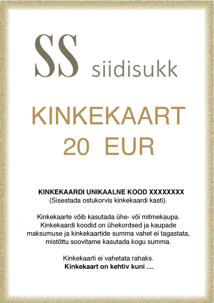 Siidisukk Подарочная карта Siidisukk 20 EUR